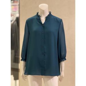 벨리시앙 세이브존01 오픈 칼라 프릴넥 쉬폰 블라우스(2color) BL3301