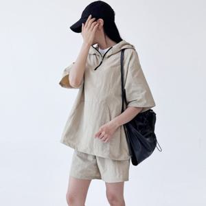 [리빌모아]여자 후드 아노락 셋업 반팔 반바지 DJW-SET-SGSSST36
