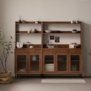 나무뜰 헤이즐 2000 원목 모루유리 주방서랍 수납장 세트 GM411C (착불)