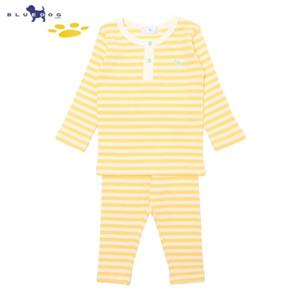 블루독베이비[hu] 24.FW YE)골지STRIPE내복 44A70-680-02 유아내의 신생아내복 실내복상하세트 출산선물
