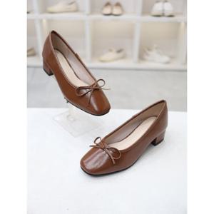 [코디엘루]가죽 리본장식 여성 펌프스 구두 4cm CDMD500489_GN