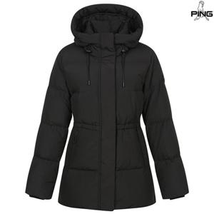 [핑골프][양말증정]여성 스트링 후드 덕다운 점퍼 121D4JP451_BK