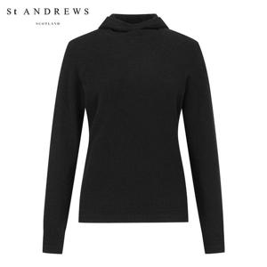 [세인트앤드류스] 여성 엠보 심볼 캐시미어 믹스 방풍 후드 니트