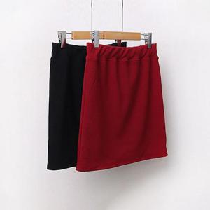 빅사이즈스판치마 6535L412 심플골지스판미니스커트 WW