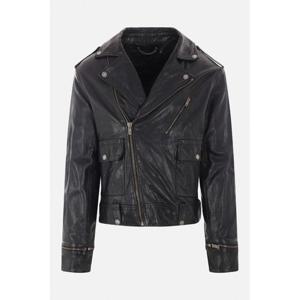 골든구스 블랙 나파 가죽 바이커 재킷 GMP02258 P00119590100