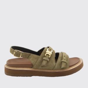 셀린느 올리브 그린 가죽 티피 트리옹프 샌들 359815120 15KL