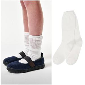 블루테일2 (AZA4AS01WT) 초등 여아 화이트 루즈 니삭스 주니어