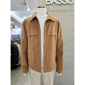 바쏘옴므 세이브존03 바쏘옴므 카멜베이지 비건레더 스웨이드 카라 블루종 점퍼 WSAGY5GU34ABGA