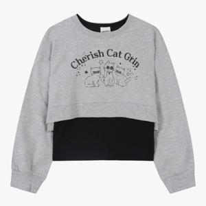 USALL 유솔 HC29 CP특양면 캣츠 레이어드 맨투맨 ULMA24853