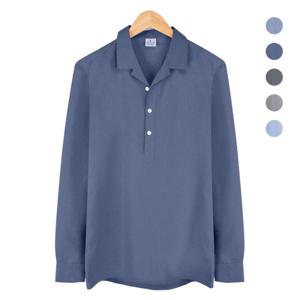 [레디핏]오픈 카라 반탁 보카시 다크블루 셔츠 _NWM005_DarkBlue