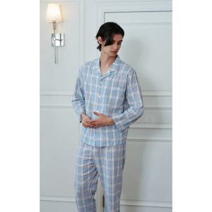 가볍고 흡수성좋은 요루면 체크패턴 남성 잠옷세트 WPA2472M