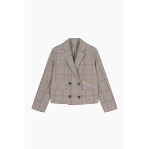 [베네통]린넨 블렌드 체크 자켓 BAJK91531