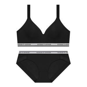 에어 메쉬몰드 노와이어 브라 팬티 세트 - 블랙