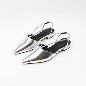 [신난다슈] 여성 구두 슬링백 힐 2cm 스틸레토 플랫 뮬 샌들 펌프스 낮은굽 NF255202 실버