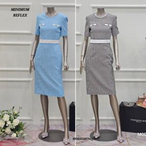 [미니멈]MD 면85 하운드 체크패턴 H라인 원피스 MD MXBAWO3390 M