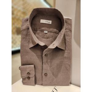 듀퐁셔츠 슬림핏 긴팔 SE5SM21LS331SKH 퓨어린넨 카키 버튼다운 신상품 선물용