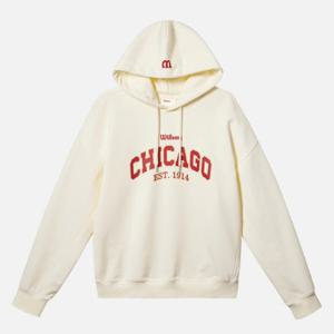 윌슨후드티 LQC W241001LHD19-OWH 남성 시카고 레터링 후드티