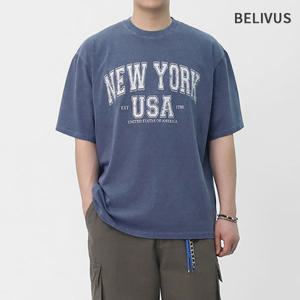 [빌리버스]빌리버스 남성 피그먼트 로고 코튼 반팔티 BPT086