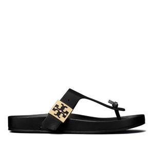 토리버치 블랙 골드 악센트 플랫 솔 통 샌들 155190 004