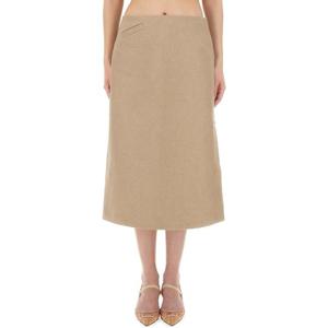 펜디 테일러드 휴드 왁스드 리넨 스커트 FQ7634 AUOKF1RX1