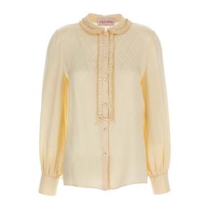 발렌티노 올오버 자카드 실크 블라우스 6B0AB7M093L ET5