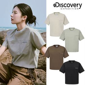 디스커버리 25SS 이월/할인/여성/고윤정 착장/냉감소재/프레시벤트 우븐 포켓 반팔티셔츠 DWRS9C053/DWRS9N053