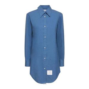 톰브라운 코튼 플란넬 미니 셔츠 드레스 블루 FDSE33A F0351 440