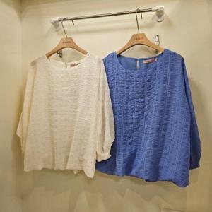 스테파니 HC07 7부 벌륜 소매 라운드 블라우스 A25SH5231