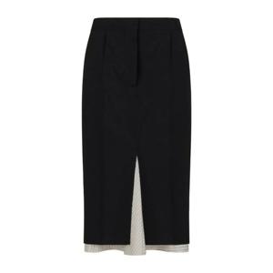 마르니 블랙 프론트 슬릿 레이어드 헴 스커트 GOMA0767U0 TW839