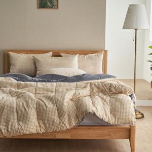 아트박스/르헤브 리얼체크 밍크 극세사 차렵이불 베개세트 (SS/