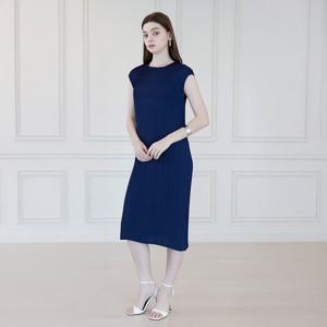 [요이츠]믹스드 플리츠 캡 슬리브 드레스_YJ06WQPOP03_NY1