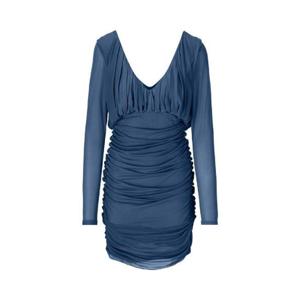 Saint Laurent 브이넥 드레이프 롱 슬리브 드레스 729749Y5G98 3041 TP943231327