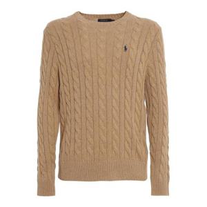 폴로 랄프로렌 로고 자수 케이블 니트 스웨터 710775885014 Beig