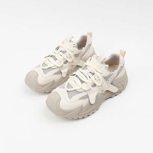 [신난다슈] 여성 스니커즈 4cm 여자 키높이 운동화 양가죽 발편한 쿠션 NAL251120 베이지