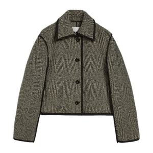 질샌더 헤링본 패턴 크롭 재킷 J02BN0229J40261 092