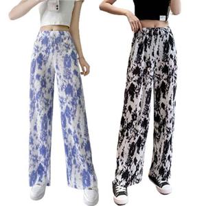 페인팅 여름 쿨바지 플리츠팬츠 밴딩 와이드팬츠