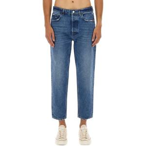 아미쉬 블루 데님 스트레이트 미드라이즈 진 AMU001D435 3015C0