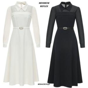 [미니멈]MD 카라넥 시스루 플레어원피스 MD MYBAWO3110 M_CJ