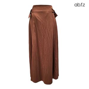 [에이비에프지]허리 라인 셔링 포인트 반 밴딩 A라인 롱 스커트 APZ3QS31I