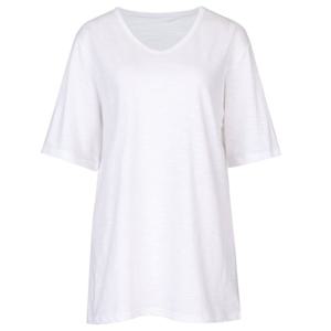 [샵앤]슬럽 면 루즈핏 V넥 반팔 티셔츠 DAI-WSH-0521-화이트