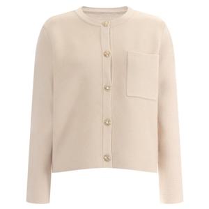 [샵앤]도톰 여성 라운드 금장단추오픈 간절기 봄 캐시미어 니트