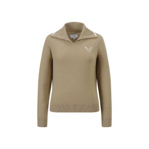 캘러웨이골프긴팔티 PQC CWSO24F401_BE 여성 가을 V넥 긴팔 풀오버