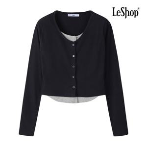 [르샵]배색 레이어드 숏 가디건 BP8KC004A