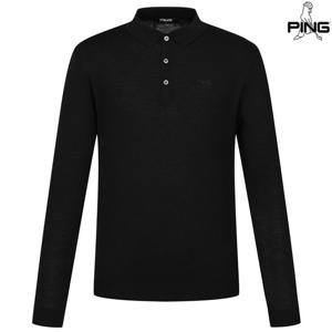 [양말증정]남성 울 베이직 카라 긴팔 니트 111E3SR001_BK