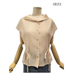 [에이비에프지]셔링 디테일 후드 베스트 APZ3HV31H