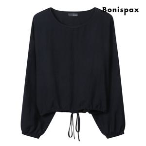 [보니스팍스(여성의류)]노카라 밑단 스트링 블라우스 XP8SH005M0