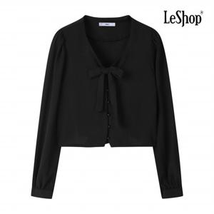 [르샵] 리본 V넥 콩버튼 블라우스 (BP8BL013A)