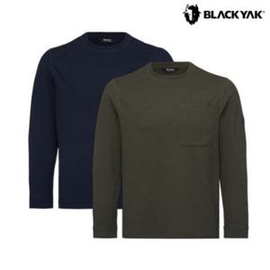 남성 간절기 와플 라운드 긴팔티 등산 일상 기능성티  1BYRTFU004 GD