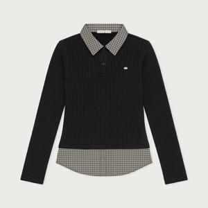 여성 체크 셔츠 레이어드 티셔츠_100(10530-131-619-45)