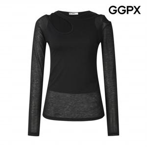 [GGPX] 슬림 레이어드 컷아웃 티셔츠 (GP8TS011F)